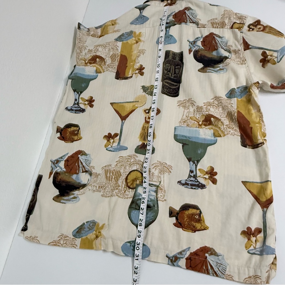 AFTCO Bluewater Tiki Cocktails Hawaiian Shirt Cotton Rayon Handcrafted USA Large - Picture 15 of 15